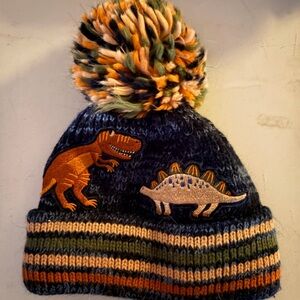 The Children's Place Dinosaur Pom-Pom Hat - Navy, Orange, Green